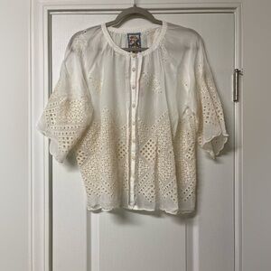 Johnny Was Randa Cream Blouse